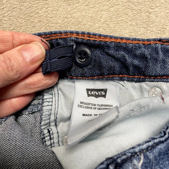 Levis Jeans Girl Sz‎ 8 Boot Cut Blue Low Rise Contrast Stitching Adjustable - Picture 9 of 14